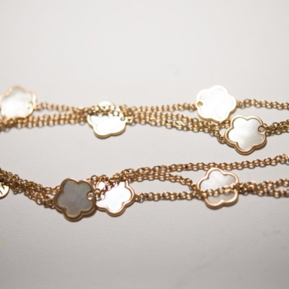Rose Gold & Mother of Pearl & Diamond Necklace - Picture 5 of 7
